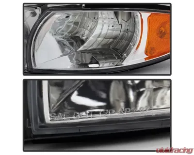 Xtune Chrome Crystal Headlights W/ Amber Corner Lights Pontiac Grand Prix 1997-2003 - HD-JH-PGPRIX-SET-AM-C