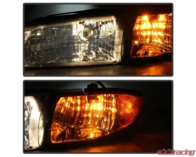Xtune Chrome Crystal Headlights W/ Amber Corner Lights Pontiac Grand Prix 1997-2003 - HD-JH-PGPRIX-SET-AM-C