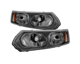 Xtune Akkon Black OEM Style Headlights Saturn ION Sedan 2003-2007