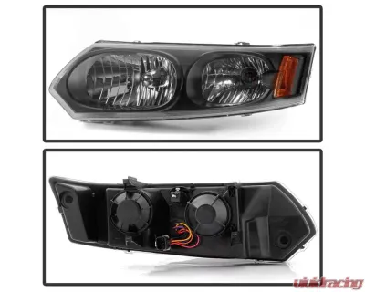 Xtune Akkon Black OEM Style Headlights Saturn ION Sedan 2003-2007 - HD-JH-SAION-4D-BK
