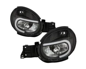 Xtune Black Headlights With Light Tube DRL Subaru Impreza | Outback Sport | WRX 2002-2003