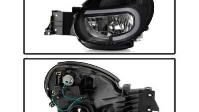 Xtune Black Headlights With Light Tube DRL Subaru Impreza | Outback Sport | WRX 2002-2003                                     - HD-JH-SI02-LB-BK - Image 2
