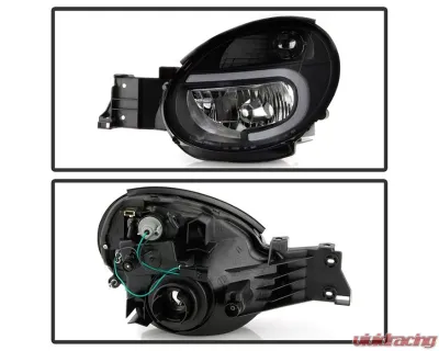 Xtune Black Headlights With Light Tube DRL Subaru Impreza | Outback Sport | WRX 2002-2003 - HD-JH-SI02-LB-BK
