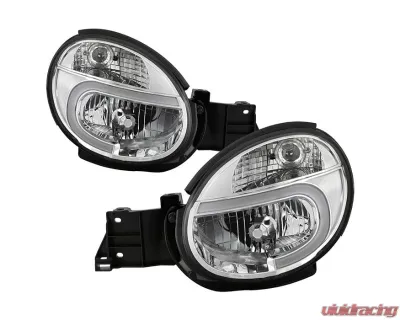 Xtune Chrome Headlights With Light Tube DRL Subaru Impreza | Outback Sport | WRX 2002-2003 - HD-JH-SI02-LB-C