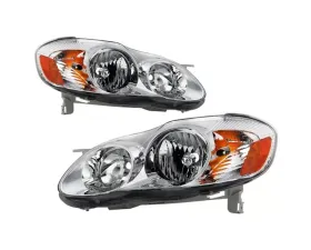 Xtune Chrome Crystal Headlights Toyota Corolla 2003-2006