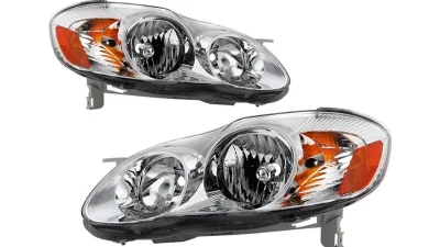 Xtune Chrome Crystal Headlights Toyota Corolla 2003-2006                                     - HD-JH-TC03-AM-C - Image 6