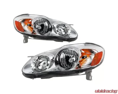 Xtune Chrome Crystal Headlights Toyota Corolla 2003-2006 - HD-JH-TC03-AM-C