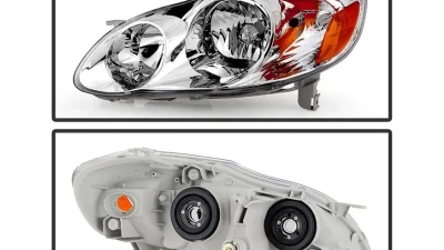 Xtune Chrome Crystal Headlights Toyota Corolla 2003-2006                                     - HD-JH-TC03-AM-C - Image 2