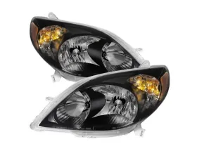 Xtune Black Crystal Headlights Toyota Matrix 2003-2008