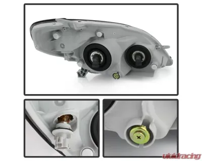 Xtune Chrome Crystal Headlights Toyota Matrix 2003-2008 - HD-JH-TM03-AM-C