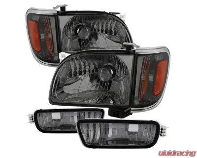 Xtune Smoke Crystal Headlights W/ Amber Corner & Side Marker Lights Toyota Tacoma 2001-2004 - HD-JH-TT01-AM-SM-SET