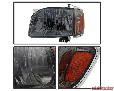 Xtune Smoke Crystal Headlights W/ Amber Corner & Side Marker Lights Toyota Tacoma 2001-2004 - HD-JH-TT01-AM-SM-SET