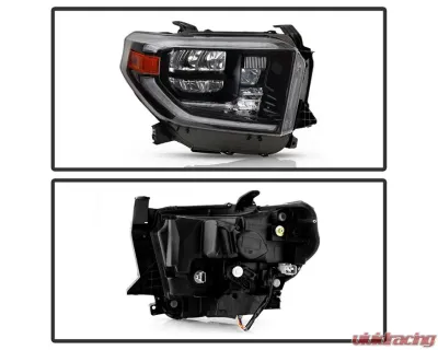 Xtune Black Right Passenger Side OEM Style Headlights Toyota Tundra 2018-2020 - HD-JH-TTU18-LED-OE-BK-R