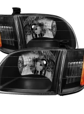 Xtune Black OEM Style Headlights & Corner Lights Toyota Tundra 2000-2004                                     - HD-JH-TTUN00-AM-BK - Image 6