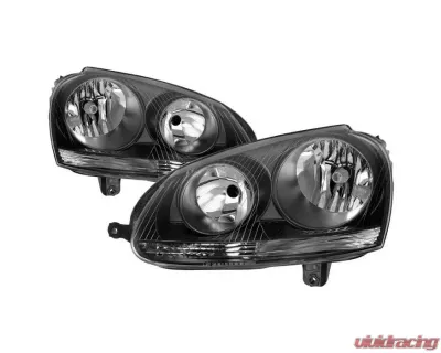 Xtune Black OEM Style Headlights Volkswagen Golf | GTI | Jetta | Rabbit 2006-2011 - HD-JH-VJ06-BK