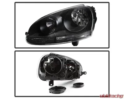 Xtune Black OEM Style Headlights Volkswagen Golf | GTI | Jetta | Rabbit 2006-2011 - HD-JH-VJ06-BK