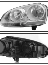 Xtune Chrome OEM Style Headlights Volkswagen Golf | GTI | Jetta | Rabbit 2006-2011                                     - HD-JH-VJ06-C - Image 2