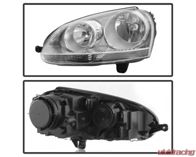 Xtune Chrome OEM Style Headlights Volkswagen Golf | GTI | Jetta | Rabbit 2006-2011 - HD-JH-VJ06-C