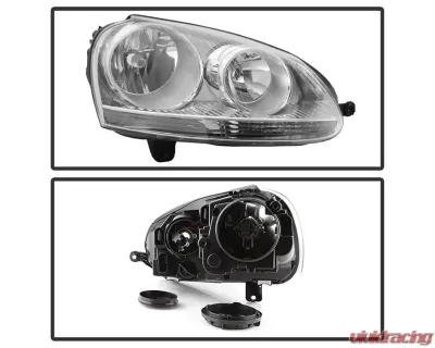 Xtune Chrome OEM Right Passenger Side Headlight Volkswagen Golf | GTI | Jetta | Rabbit 2006-2011 - HD-JH-VJ06-OE-R