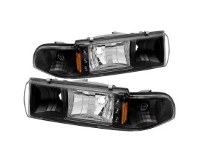 Xtune Black 1PC LED Crystal Headlights Chevrolet Caprice | Impala 1991-1996