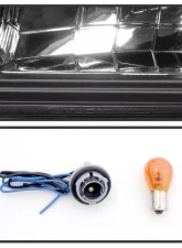 Xtune Black 1PC LED Crystal Headlights Chevrolet Caprice | Impala 1991-1996                                     - HD-ON-CCP91-1PC-LED-BK - Image 6