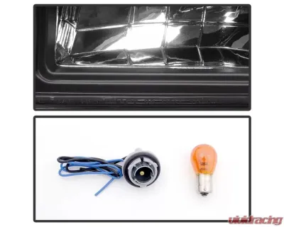 Xtune Black 1PC LED Crystal Headlights Chevrolet Caprice | Impala 1991-1996 - HD-ON-CCP91-1PC-LED-BK
