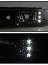 Xtune Black 1PC LED Crystal Headlights Chevrolet Caprice | Impala 1991-1996                                     - HD-ON-CCP91-1PC-LED-BK - Image 7
