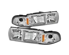 Xtune Chrome 1PC LED Crystal Headlights Chevrolet Caprice | Impala 1991-1996