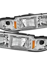 Xtune Chrome 1PC LED Crystal Headlights Chevrolet Caprice | Impala 1991-1996                                     - HD-ON-CCP91-1PC-LED-C - Image 7