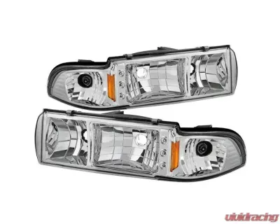 Xtune Chrome 1PC LED Crystal Headlights Chevrolet Caprice | Impala 1991-1996 - HD-ON-CCP91-1PC-LED-C