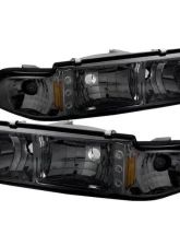 Xtune Smoke 1PC LED Crystal Headlights Chevrolet Caprice | Impala 1991-1996                                     - HD-ON-CCP91-1PC-LED-SM - Image 7