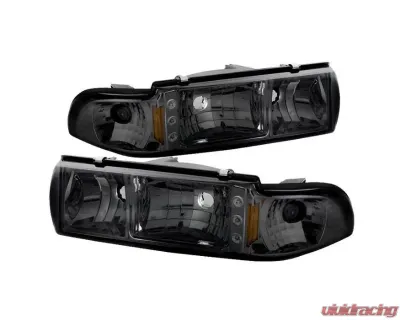 Xtune Smoke 1PC LED Crystal Headlights Chevrolet Caprice | Impala 1991-1996 - HD-ON-CCP91-1PC-LED-SM