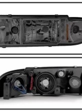 Xtune Smoke 1PC LED Crystal Headlights Chevrolet Caprice | Impala 1991-1996                                     - HD-ON-CCP91-1PC-LED-SM - Image 2