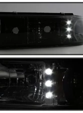 Xtune Smoke 1PC LED Crystal Headlights Chevrolet Caprice | Impala 1991-1996                                     - HD-ON-CCP91-1PC-LED-SM - Image 7
