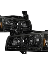 Xtune Smoke 1PC LED Crystal Headlights Dodge Charger 2006-2010                                     - HD-ON-DCH05-1PC-LED-SM - Image 9