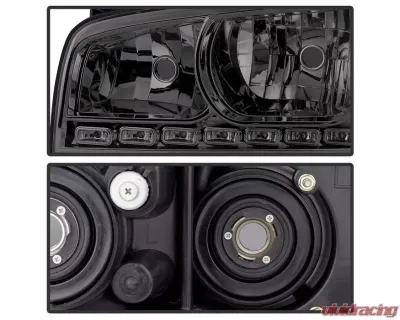 Xtune Smoke 1PC LED Crystal Headlights Dodge Charger 2006-2010 - HD-ON-DCH05-1PC-LED-SM