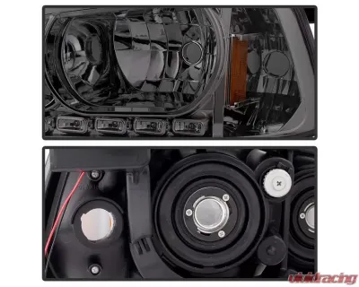 Xtune Smoke 1PC LED Crystal Headlights Dodge Charger 2006-2010 - HD-ON-DCH05-1PC-LED-SM