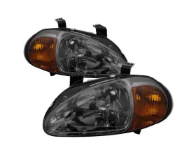 Xtune Smoke 1PC Amber Crystal Headlights Honda Del Sol 1993-1997