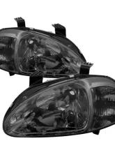 Xtune Smoke 1PC Crystal Headlights Honda Del Sol 1993-1997                                     - HD-ON-HDEL93-1P-SM - Image 4