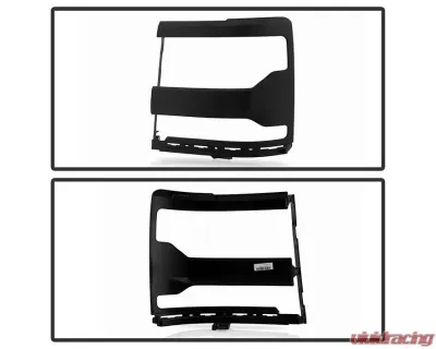 Xtune Black Left Driver Side Headlight Trim Bezel Cover Chevrolet Silverado 1500 2016-2018 - HLL-CS16-T-BK-L