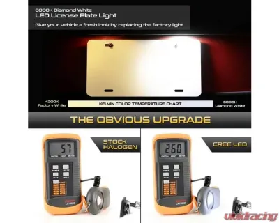 Xtune Complete License Plate Bulb Assembly Replacement w/ Built In CREE Chips Audi 2002-2017 - LAC-LP-AA402-CREE