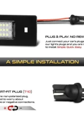 Xtune Complete License Plate Bulb Assembly Replacement w/ Built In LED Chips BMW | MINI Cooper 2003-2018                                     - LAC-LP-BMWE8703 - Image 4