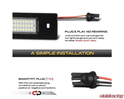 Xtune Complete License Plate Bulb Assembly Replacement w/ Built In LED Chips BMW | MINI Cooper 2003-2018 - LAC-LP-BMWE8703