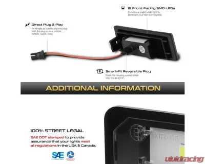 Xtune Complete License Plate Bulb Assembly Replacement w/ Built In LED Chips BMW | MINI Cooper 2003-2018 - LAC-LP-BMWE8703