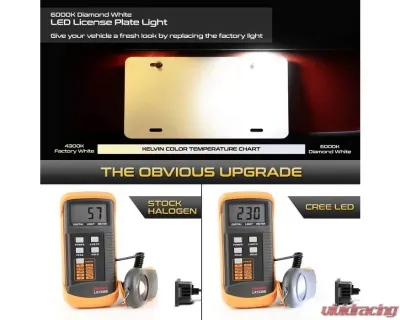 Xtune Complete License Plate Bulb Assembly Replacement w/ Built In CREE Chips BMW 1995-2018 - LAC-LP-BMWE9005-CREE