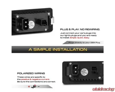 Xtune Complete License Plate Bulb Assembly Replacement w/ Built In CREE Chips BMW 1995-2018 - LAC-LP-BMWE9005-CREE