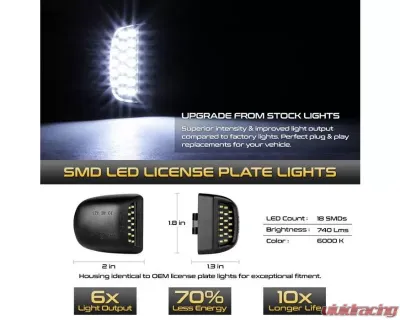 Xtune Complete License Plate Bulb Assembly Replacement w/ Built In LED Chips Cadillac | Chevrolet | GMC 1999-2014 - LAC-LP-CS07