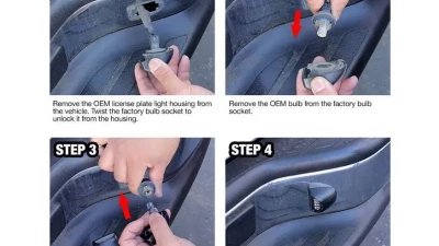 Xtune Complete License Plate Bulb Assembly Replacement w/ Built In LED Chips Cadillac | Chevrolet | GMC 1999-2014                                     - LAC-LP-CS07 - Image 6