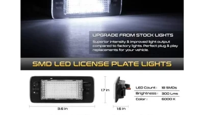 Xtune Complete License Plate Bulb Assembly Replacement w/ Built In LED Chips Cadillac | Chevrolet | GMC 2015-2018                                     - LAC-LP-CTA15 - Image 2