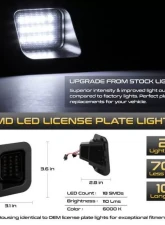 Xtune Smoked Complete License Plate Bulb Assembly Replacement w/ Built In LED Chips Dodge Ram | Ram 2003-2018                                     - LAC-LP-DR02-SM - Image 2